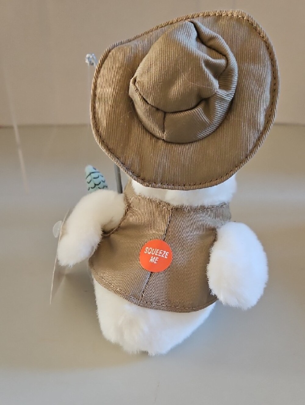 Aflac Plush Fishing Duck in Tan Vest and Hat - White & Yellow Voice Works - Picture 4 of 4